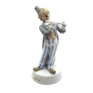 OTAGIRI Candy Man Clown Playing Flute Musical Figurine‎ Barrel Base Japan